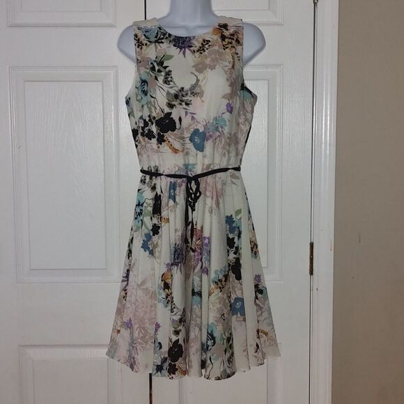 J. Taylor off white floral swing beach cruise party graduation  dress Sz 6 - Picture 1 of 5